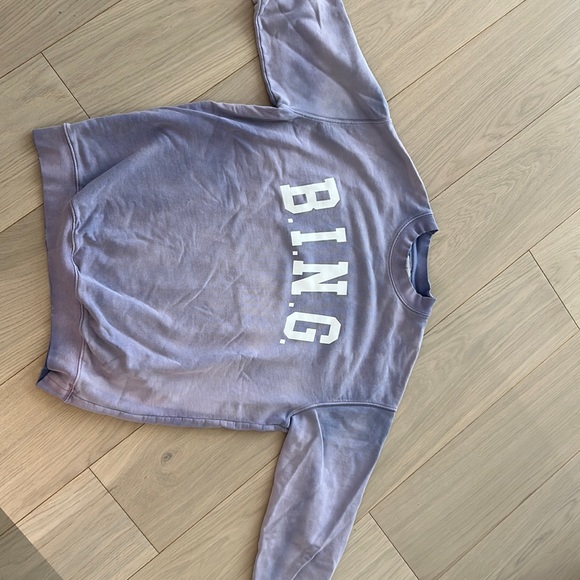 Anine Bing Tyler oversized sweatshirt. Washed purple with some distressing. Xs - Picture 2 of 3